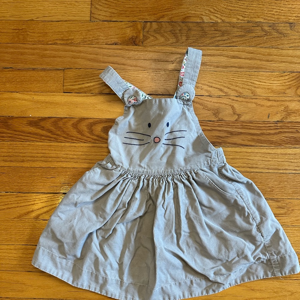 Mini Boden Gray Bunny Pinafore